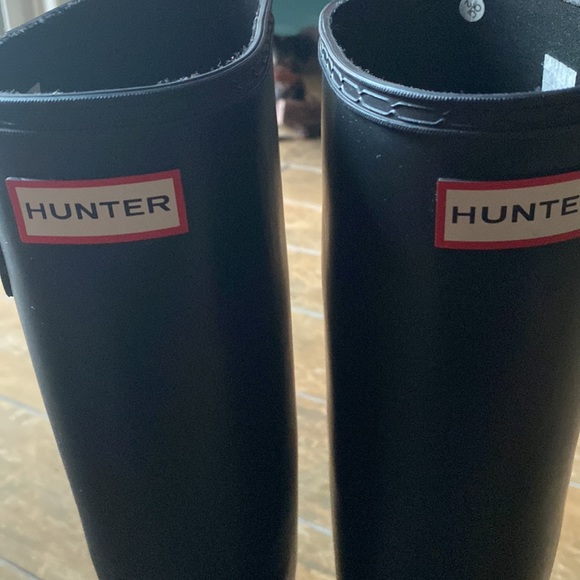 Black hunter boots w/ socks. Size 9. Great condition-some scuffs (pictured). - Picture 5 of 10